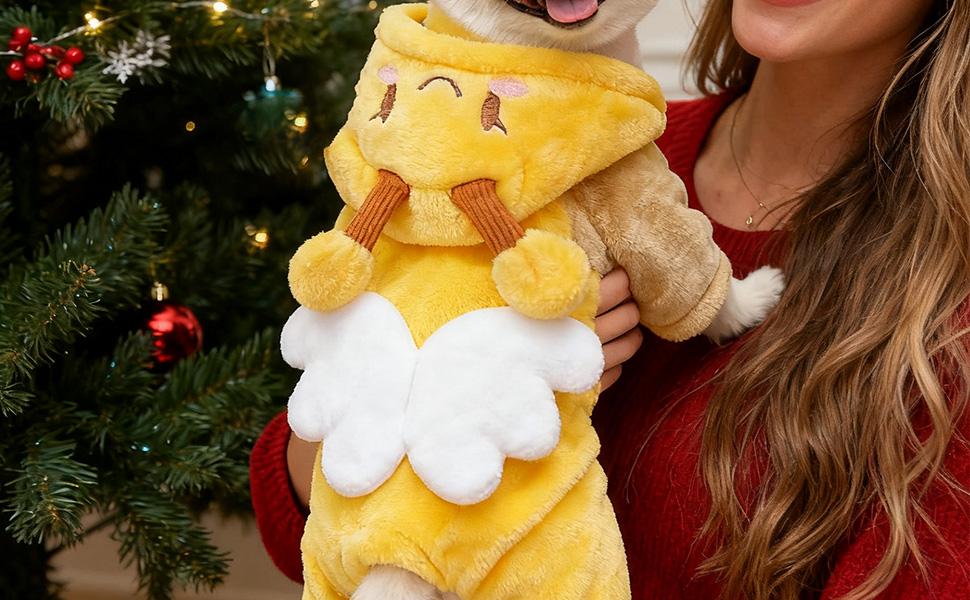 Жовтий светр для собак з флісу, розмір M: для малих, середніх та великих порід, для дому, прогулянок та подорожей