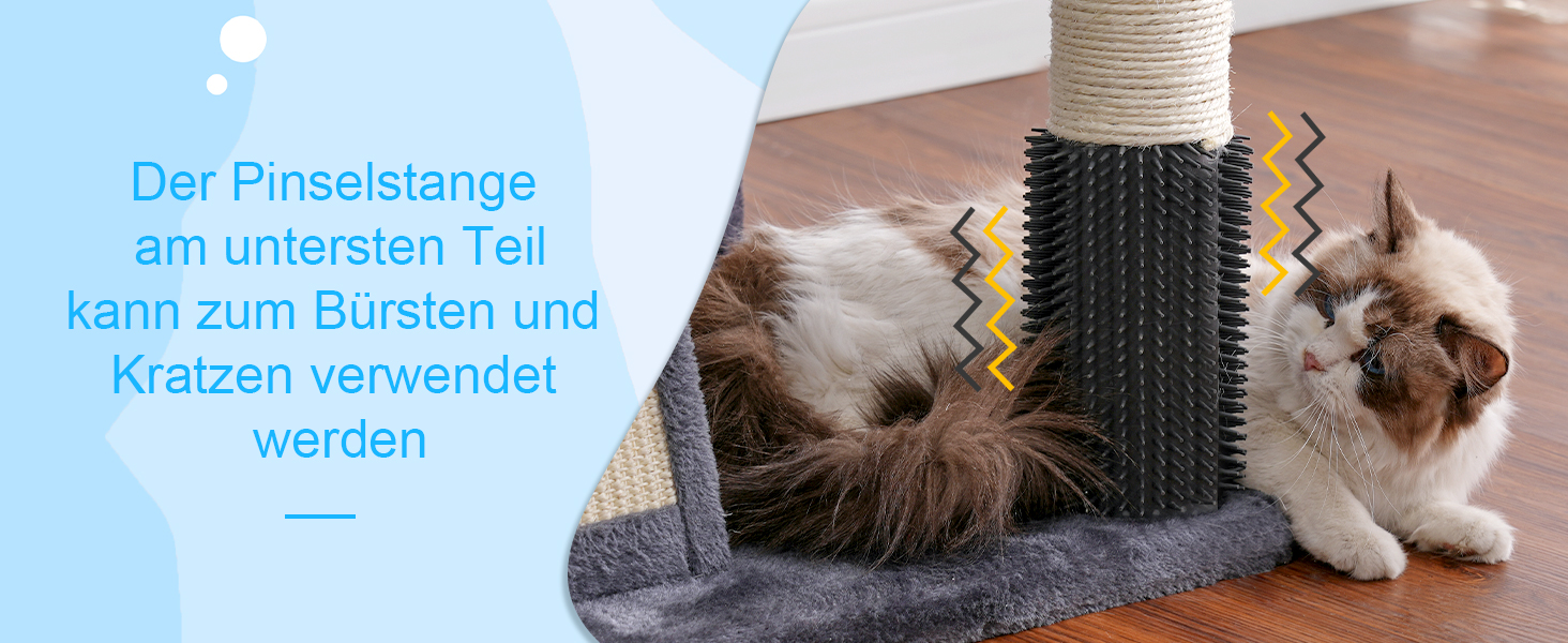 Котячий будиночок Hey-brother Kratzbaum: регульований котячий комплекс 250-280 см, до стелі, для великих котів, з гніздом, сірий (0MPJ091W)