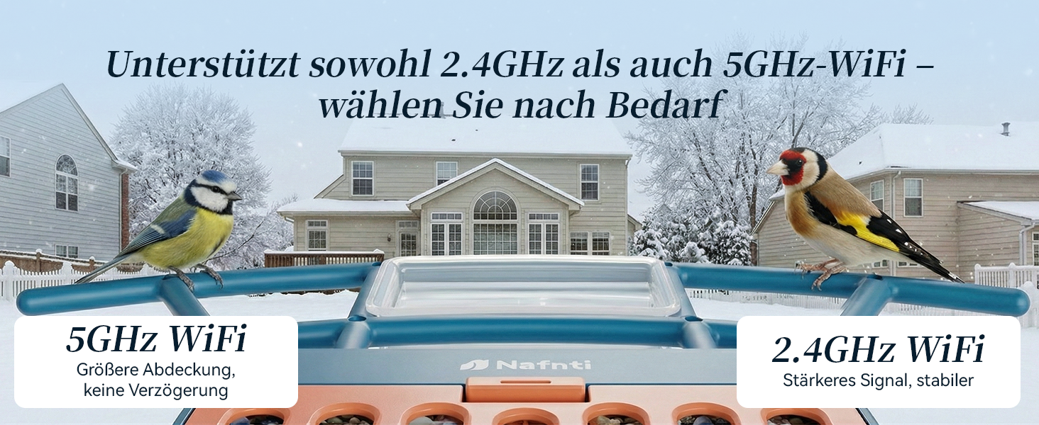 Кормушка для птахів з камерою, AI розпізнавання птахів, 2.4 ГГц/5 ГГц, сонячна, захищена від білок, миттєві сповіщення, 2K камера для заднього двору