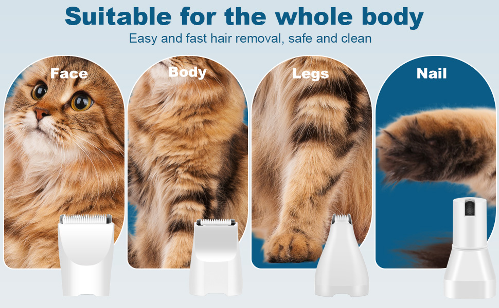 Набір для догляду за собаками та кішками 4-в-1: машинка для стрижки, триммер, точилка для кігтів, догляд за шерстю