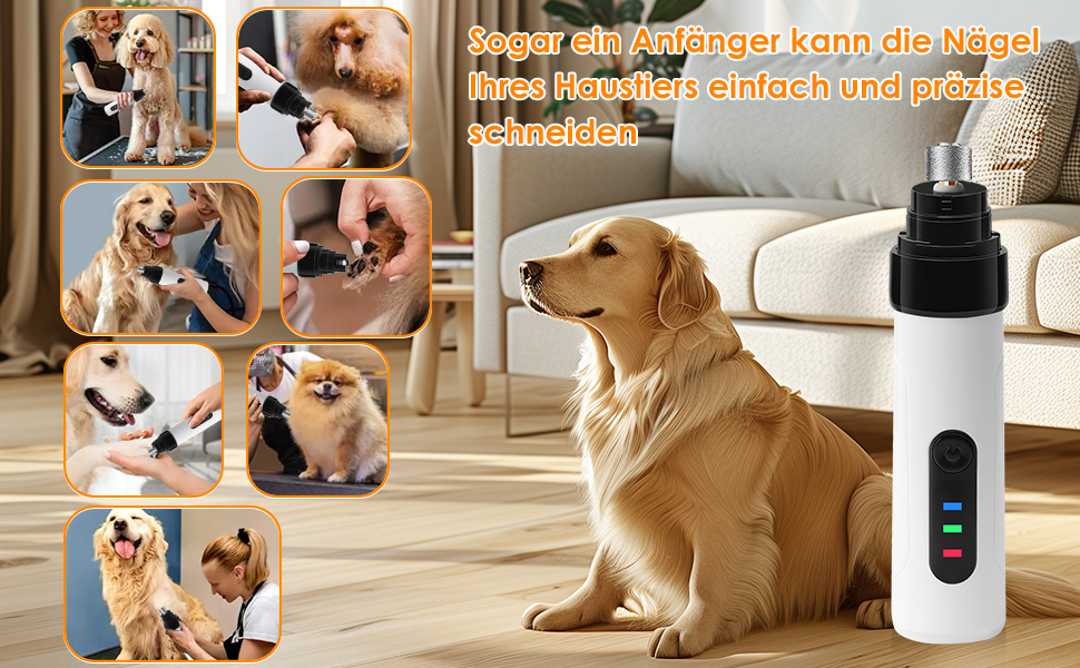 Електричний точило для собачих кігтів Krallenschleifer, USB, тихе точило для собак та котів великих, середніх та малих порід