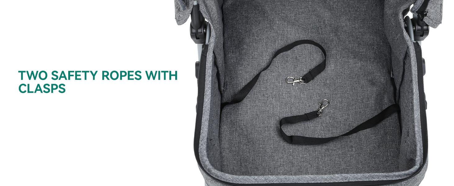 Візок для собак YITAHOME - переноска для тварин до 15 кг, сірий