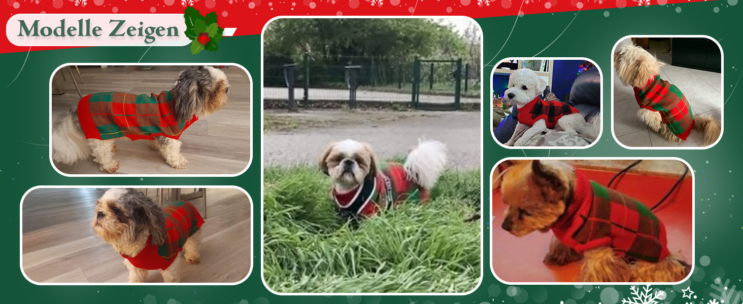 Пуловер для собак KATZINST, теплий флісовий пуловер для маленьких собак, різдвяний пуловер для Французького бульдога, Дакселя, Чихуахуа, Йоркшира, червоно-чорний, XS