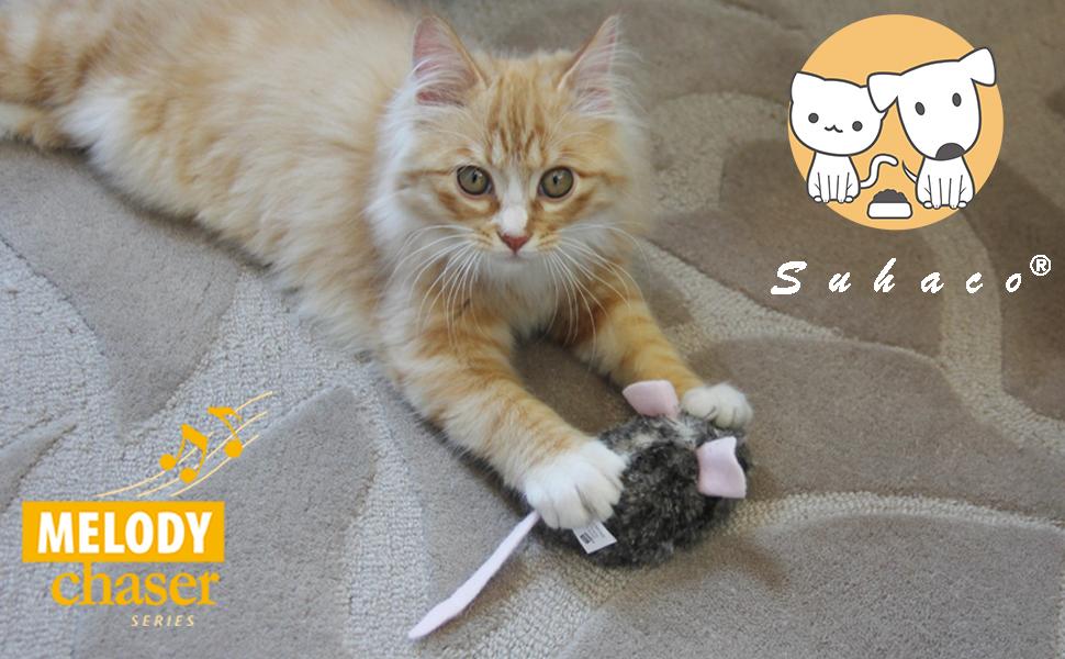 Іграшка для котів SuHaco GiGwi Melody Chaser: інтерактивна мишка з дрижанням, коричнева