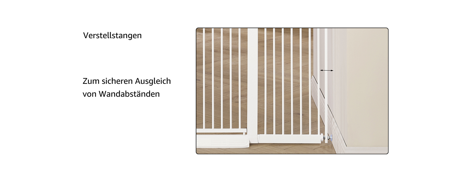 Кіт-загороджувач Unipaws для дверей та сходів, 142 см, з дверцятами для котів, ширина 95-105 см, білий