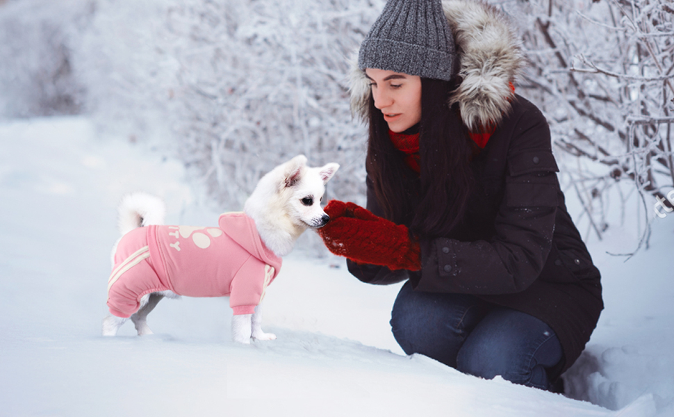 Теплий пуловер для собак на осінь/зиму: флісова куртка для чихуахуа, тедді та інших маленьких та середніх порід. Бавовняний одяг для собак та котів. Рожевий колір.