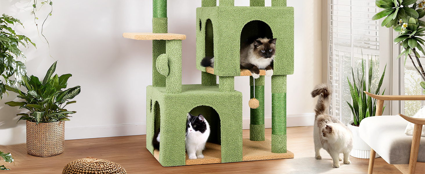 Драбина-будинок для котів Globlazer XL, 156 см, сірий, з будиночком та когтеточками