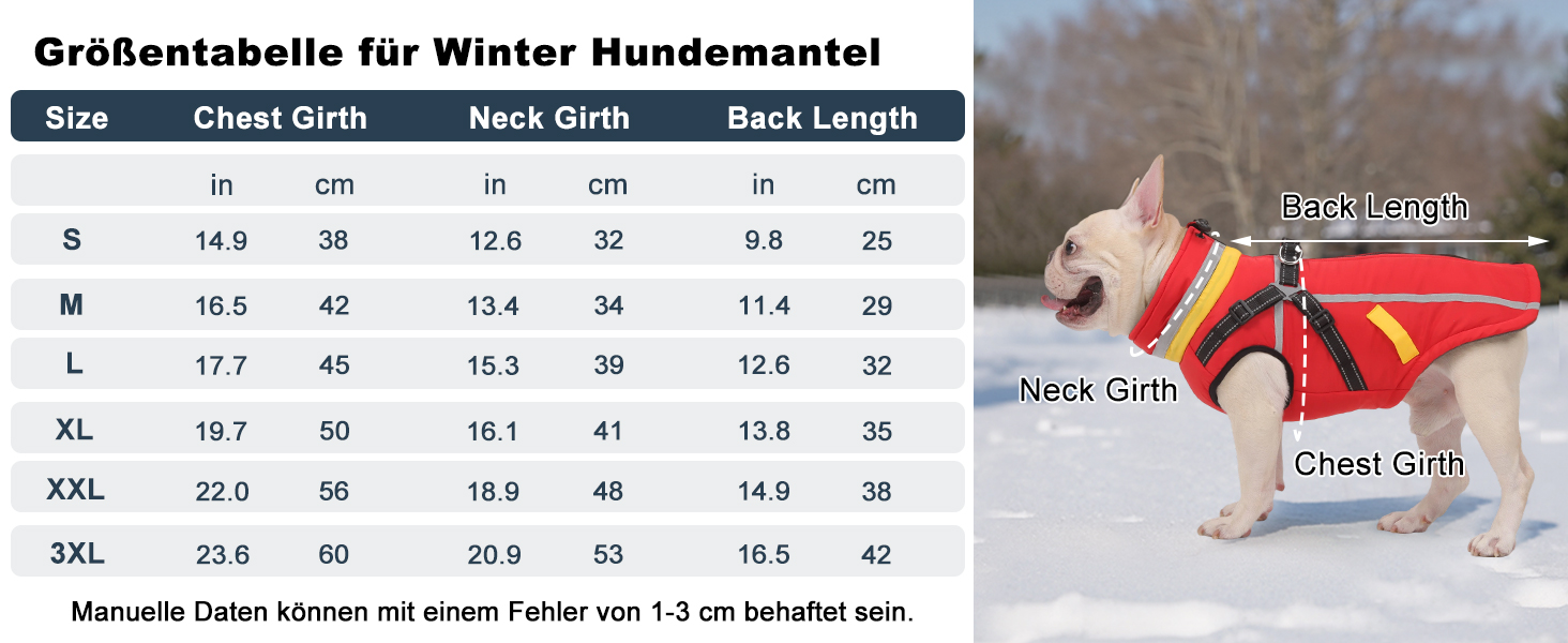 Теплий зимовий одяг для собак FeimaX: флісова куртка з блискавкою, для малих та середніх собак (червоний, 3XL)