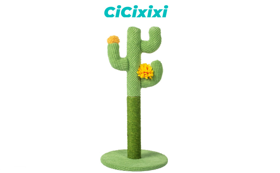 Котячий когтетоп-кактус: стабільний, з натурального сизалю, 30x60 см, зелений