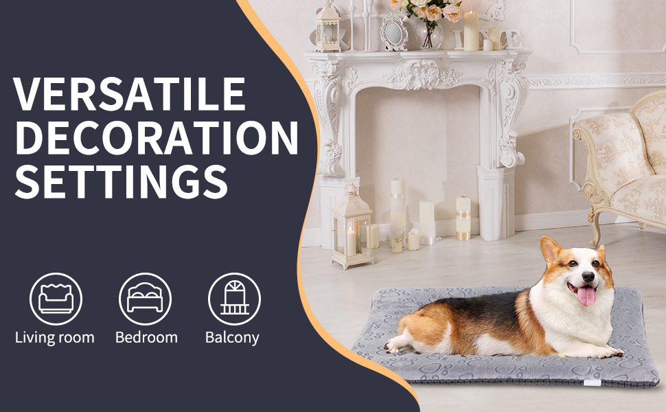 Лежанка для собак IEUUMLER, м'яка та тепла, 91x58 см, сірий колір. Підходить для собак та котів.