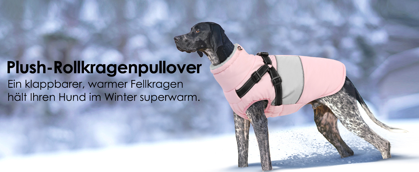 Теплий зимовий одяг для собак AOFITEE: куртка, жилет, водонепроникний, для великих порід (лабрадор, віндгорн, голден ретрівер), 2XL, бордовий