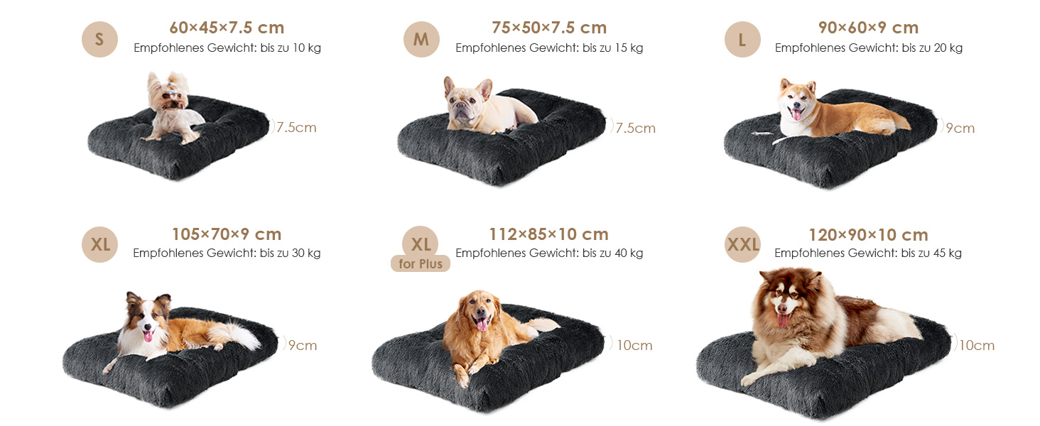 М'яке ліжко для собак EHEYCIGA, великі породи, XXL, 120x90 см, знімний чохол, антиковзаюче, плюшеве, темно-сіре