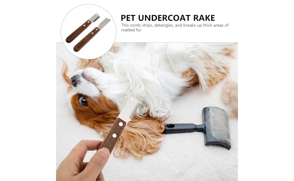 Гребінець для грумінгу собак Happyyami 2St, видалення підшерстка, нержавіюча сталь