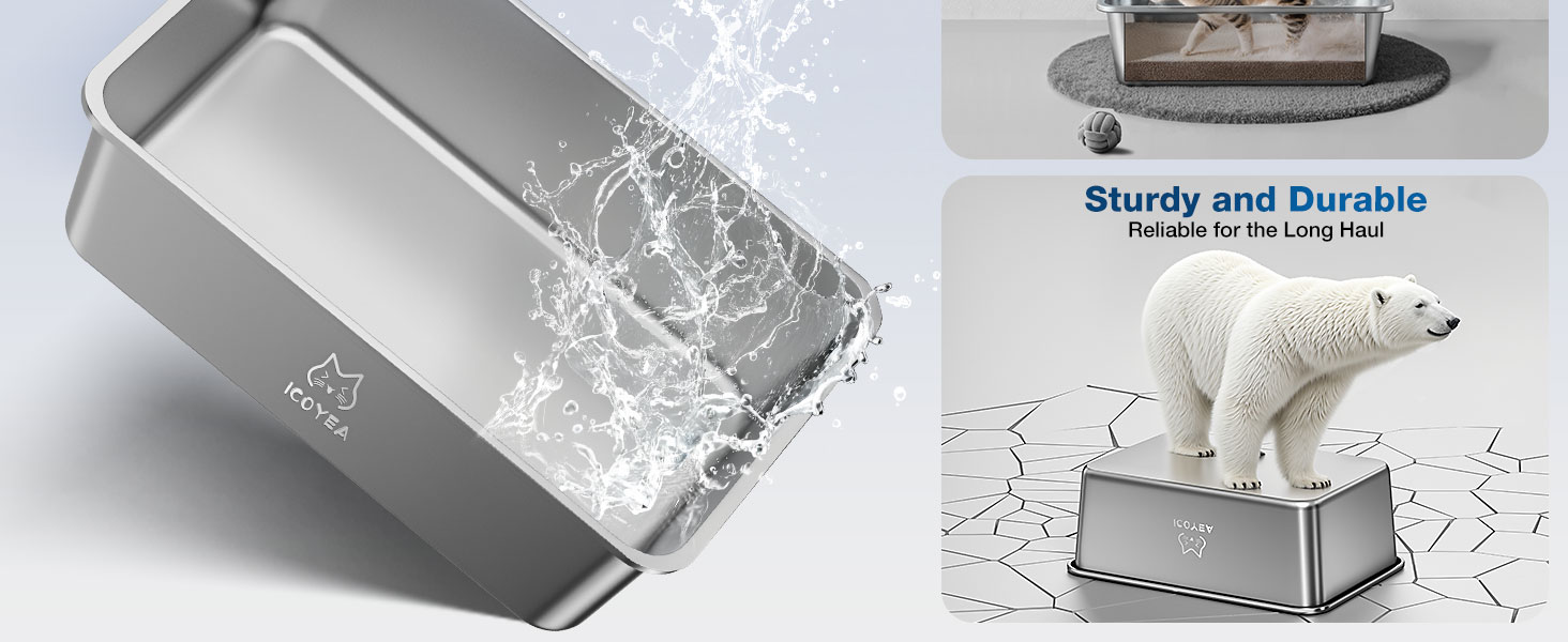 Котлочистка для котів ValuePro, нержавіюча сталь, XXL, 45x35x15 см, безперешкодна, антипригарне покриття, без запаху, легко мити