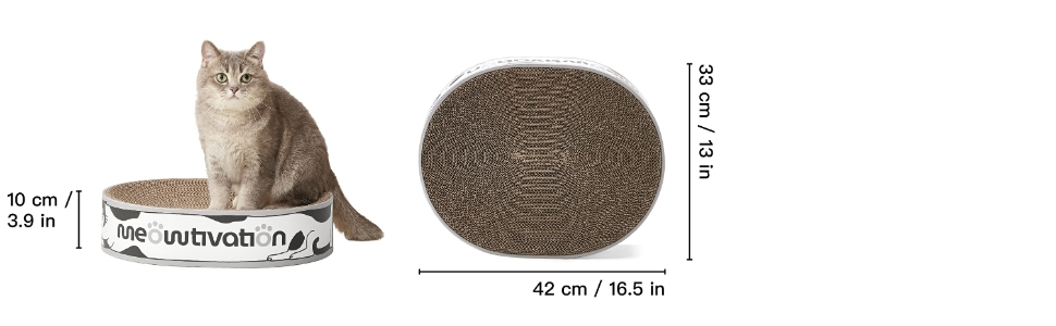 Кігтеточка-ліжко для котів з картонної коробки, 42 см, з котячою м'ятою