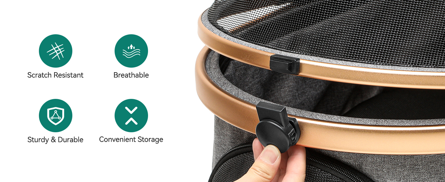 Візок для собак YITAHOME 3 в 1, до 20 кг, складаний, сірий