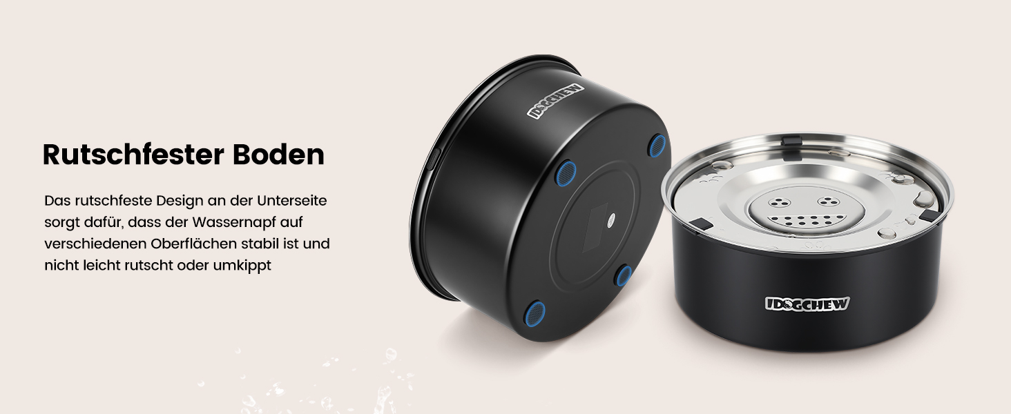 Миска для собак 1л без обливання, з нержавіючої сталі, чорна. Анти-обливання, з протиковзким дном, легко миється, сумісна з посудомийною машиною