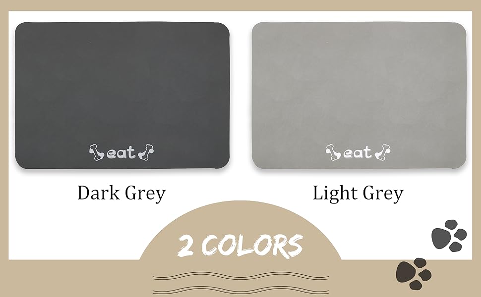 Підкладка під миску для собак та котів GIBZ, абсорбуюча, з діоксиду кремнію, неслизька, 45x60 см, темно-сіра