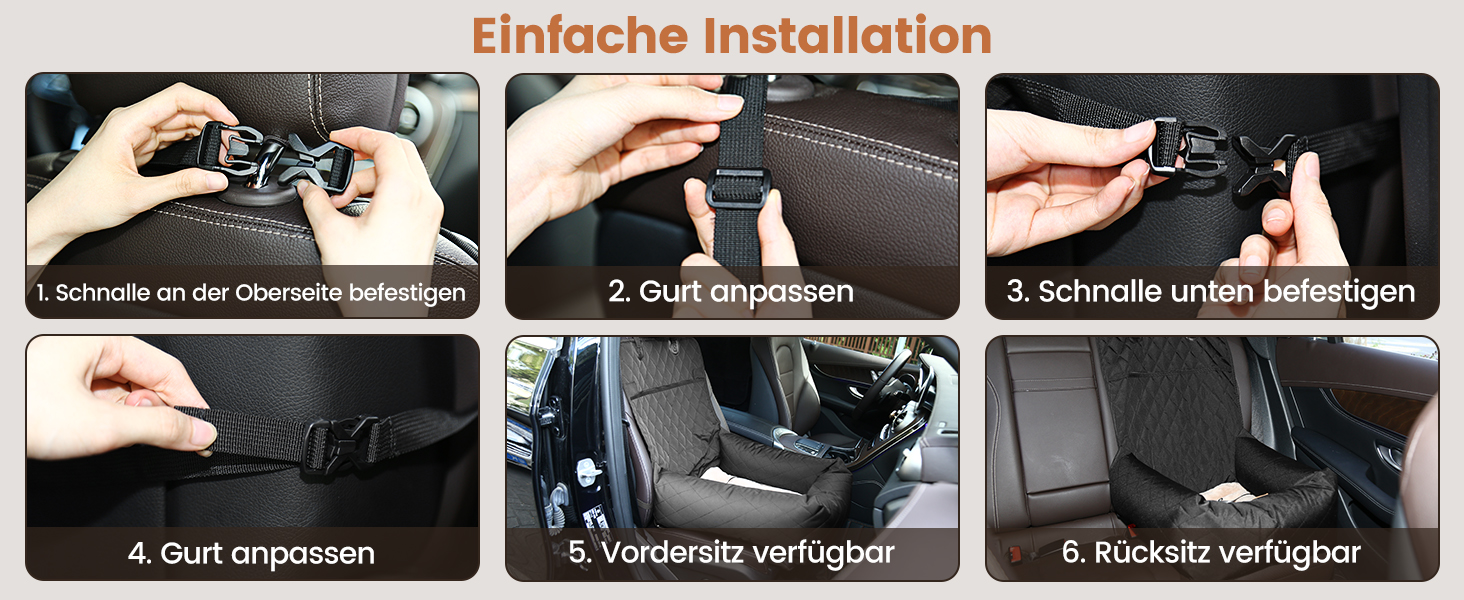 Крісло-підвищувач для собак у машину 2-в-1 з підкладкою та ременем безпеки (Чорний, M)