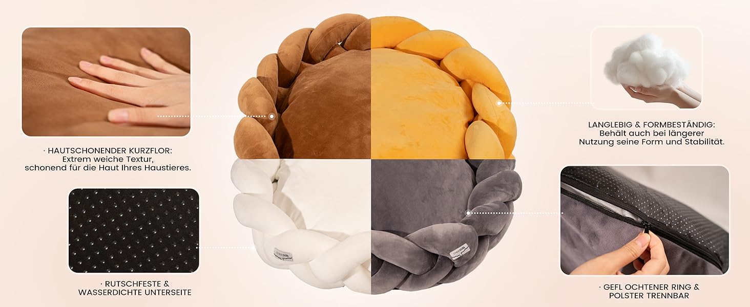 Катячий дім CheerPals 60см: зручна плетена лежанка для котів та маленьких собак, білий колір