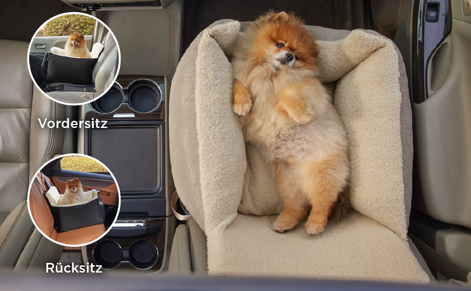 Автокрісло для собак Lesure - блакитне, для маленьких собак, з поворотком для повідка, водовідштовхувальне