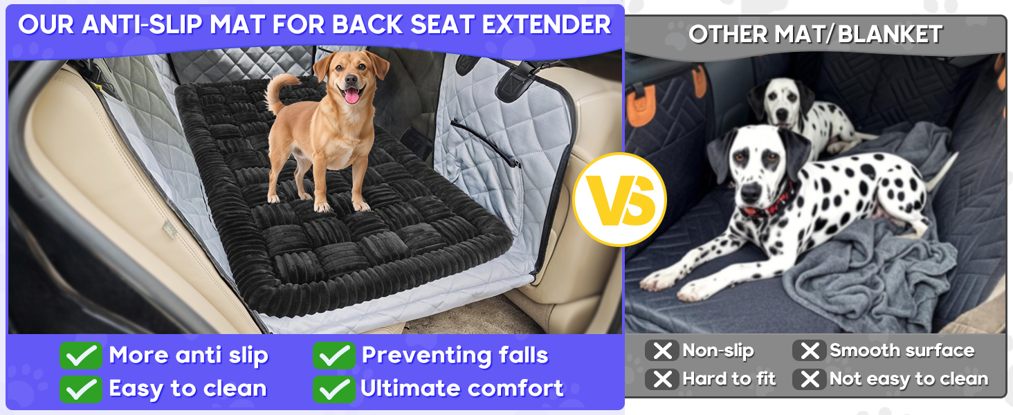 Килимок для собак у машину Loiion, захист заднього сидіння, чорний, 127x62.5 см