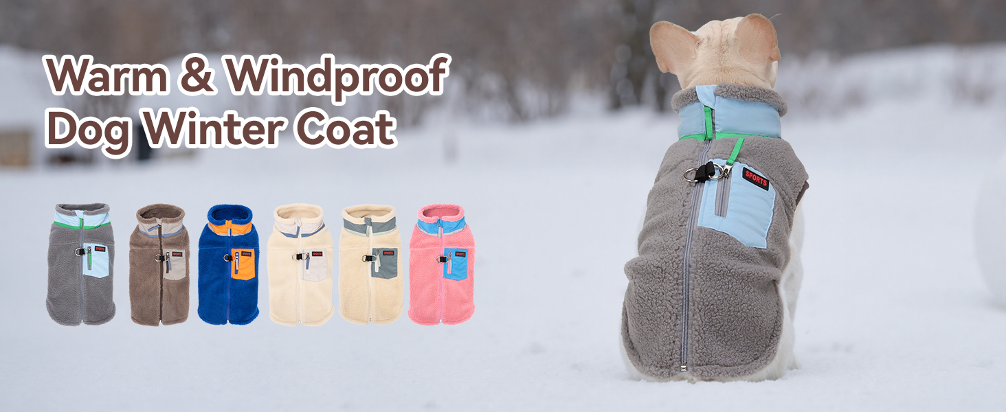 Зимова куртка для собак FeiaX Ware з флісу, тепла жилетка для собак з кільцем D, одяг для собак, варіація для маленьких та середніх собак (Сірий, L)