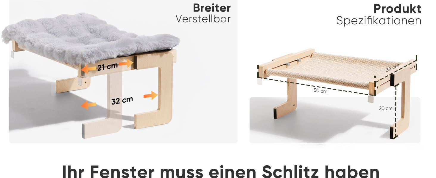 Котяча гамак FUKUMARU для вікна та підлоги, міцна конструкція, легко збирається (Сірий з м'яким подушкою)