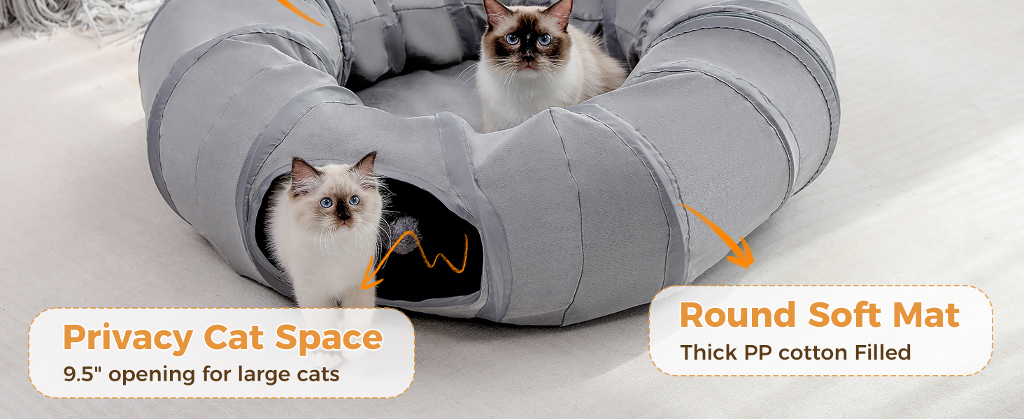 PAWZ Road Тоннель для котів, іграшка-тоннель, сірий, кругла форма