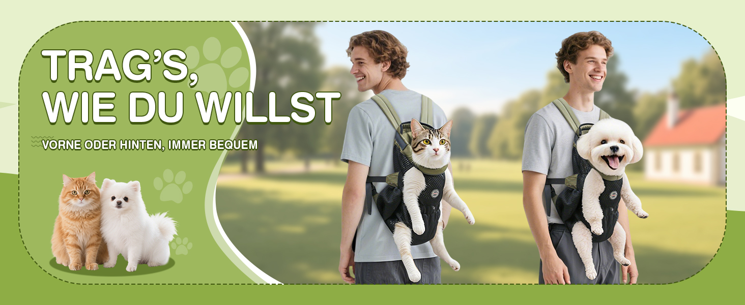 Hunderucksack ALLSOPETS для маленьких собак - Легкий, дихаючий, зручний, з поводком, для подорожей, прогулянок, активного відпочинку (Оливковий, M)