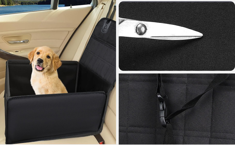 Автомобільний аксесуар для собак CUEMOON: стійкий кріплення на заднє сидіння для малих та середніх собак, чорного кольору