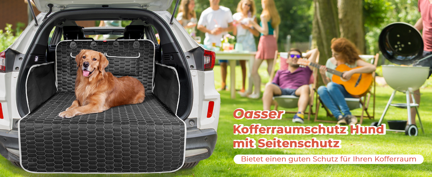 Захист для багажника автомобіля Oasser для собак, 185x103x34 см, універсальний, 600D, з боковим та захистом для краю вантажного отвору, водонепроникний, стійкий до подряпин, неслизький
