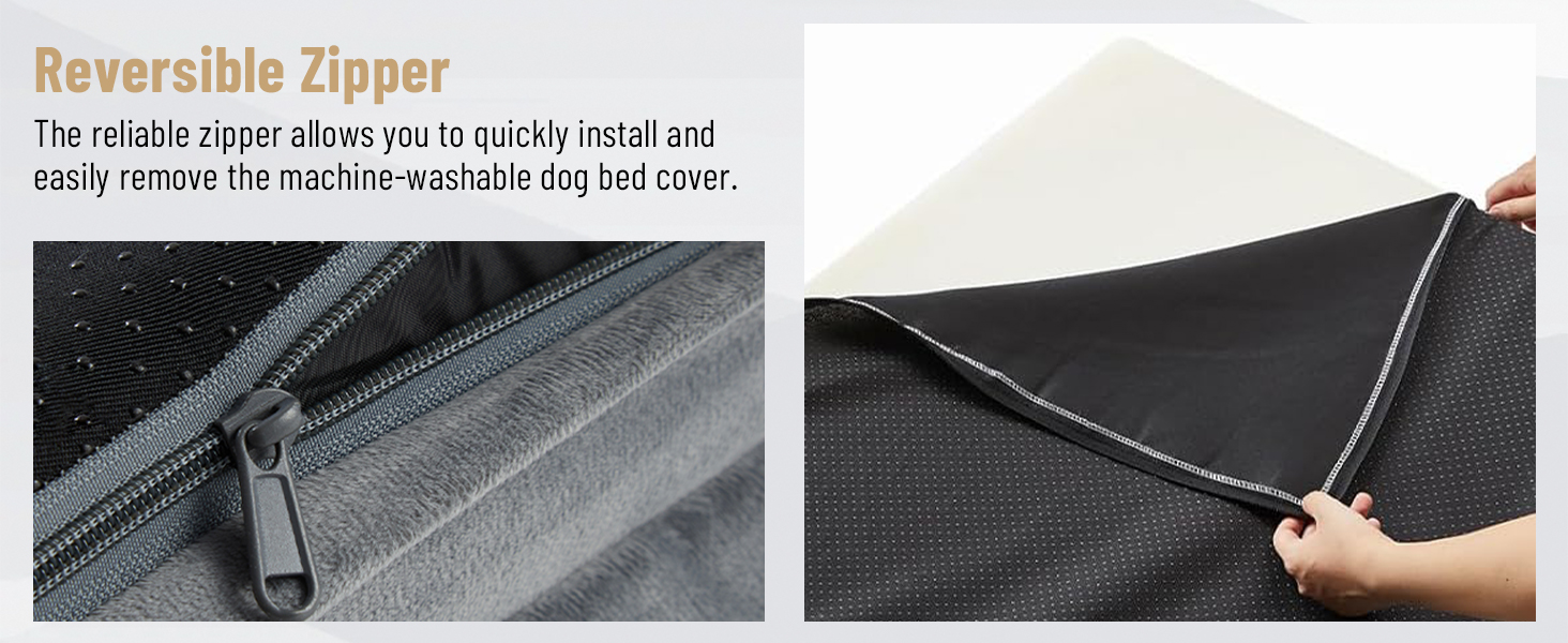 Ортопедичне ліжко для собак з піною-пам'яттю, знімний та пральний чохол, подушка-гніздо, неслизьке підложення та водовідштовхувальне покриття. Ліжко для собак з високим бортиком (XL 107*76 см)
