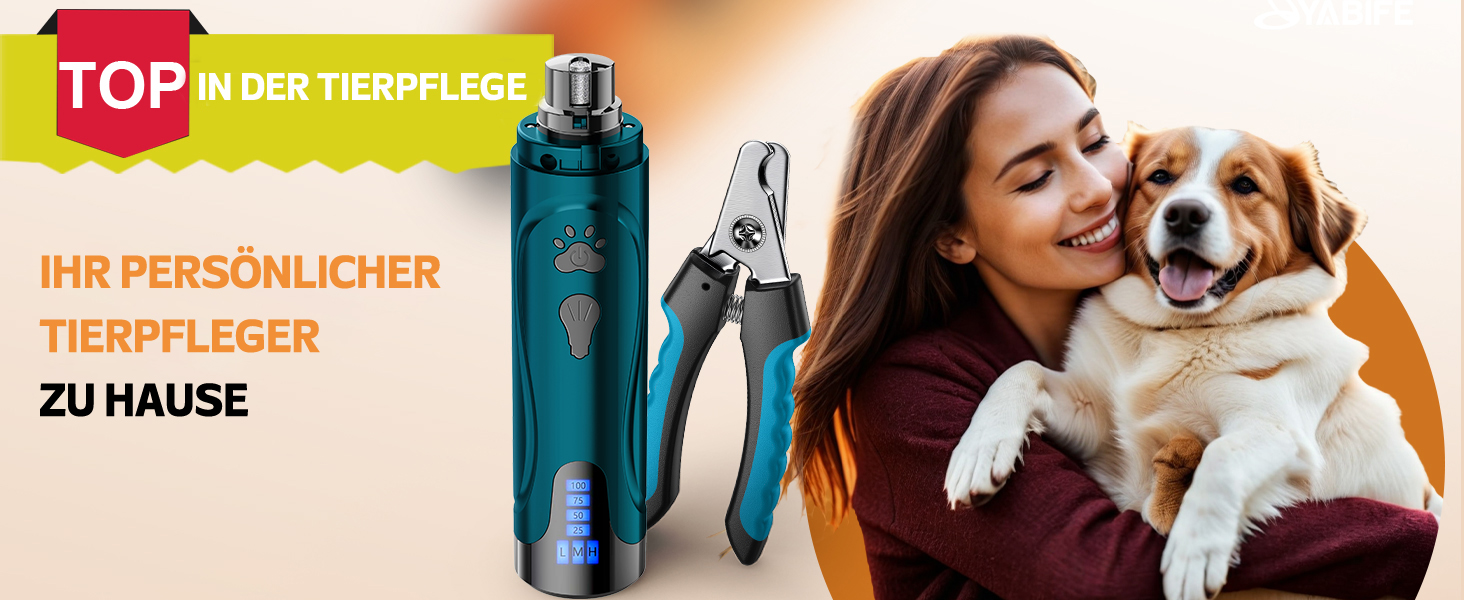 Електричний точилка для кігтів собак YABIFE, 3 швидкості, синій