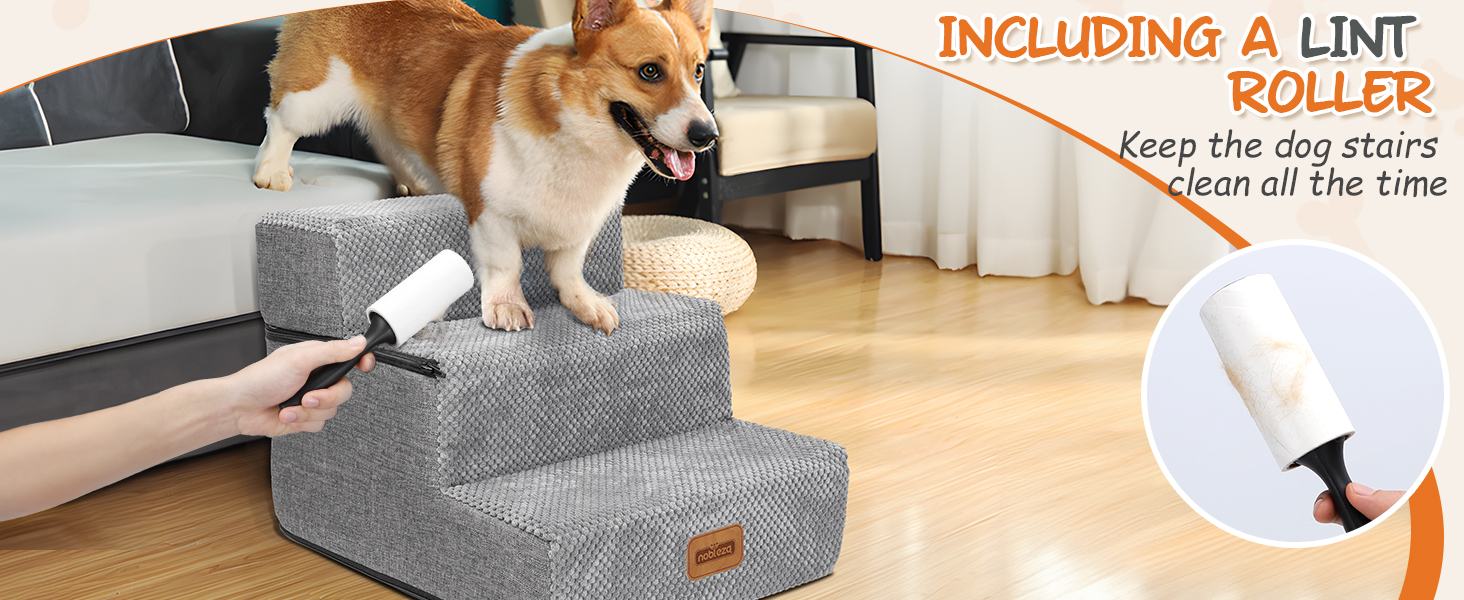 Сходинка для собак Nobleza, рампа для тварин, 3 сходинки, для собак та котів, під ліжко/софу