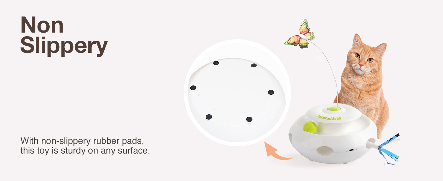 Інтерактивна іграшка для котів ALL FOR PAWS 3 в 1: метелик, м'ячики, пір'я. Автоматична іграшка для дому.