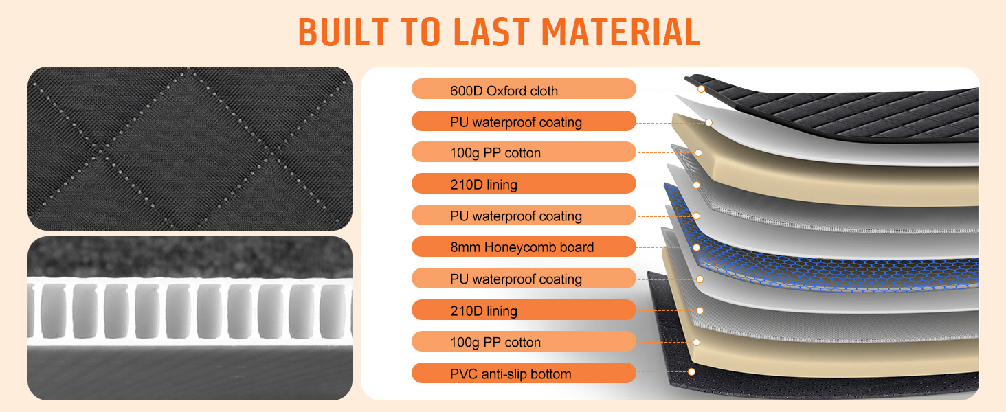 Накладна на сидіння автомобіля для собак Gimars, 157x137 см, велика, зносостійка, водовідштовхувальна, універсальна, з передньою кришкою та оглядовим вікном (чорний&оранжевий)