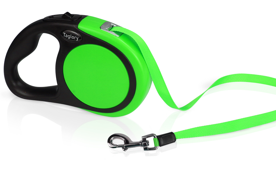 Витяжна повідка для собак середніх та великих порід до 45 кг Taglory, 5 м, зелений