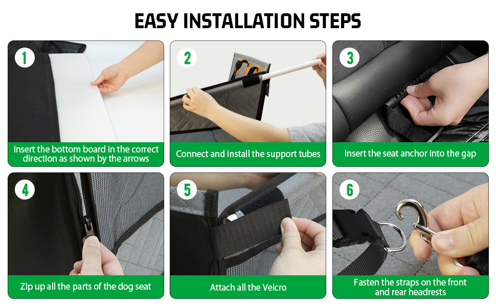 Надійний автокрісло для собак: водонепроникне, антиковзаюче, з 3 ременями, для середніх та великих собак