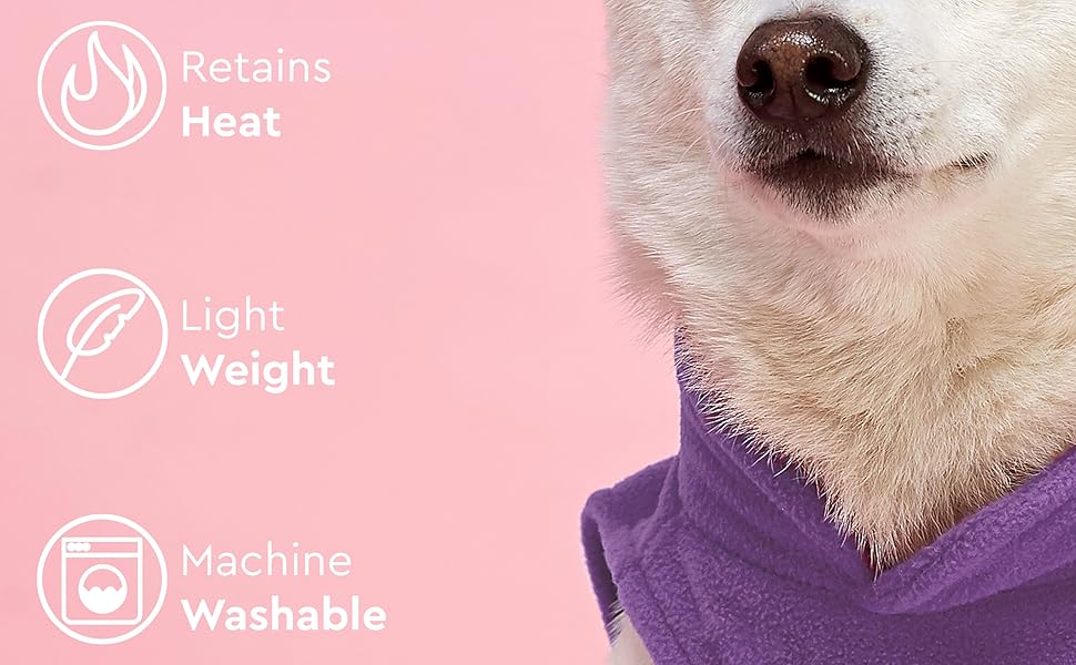 Теплий пуловер Gooby для собак - лавандовий, розмір S - з повідком, для маленьких собак, теплий зимовий одяг