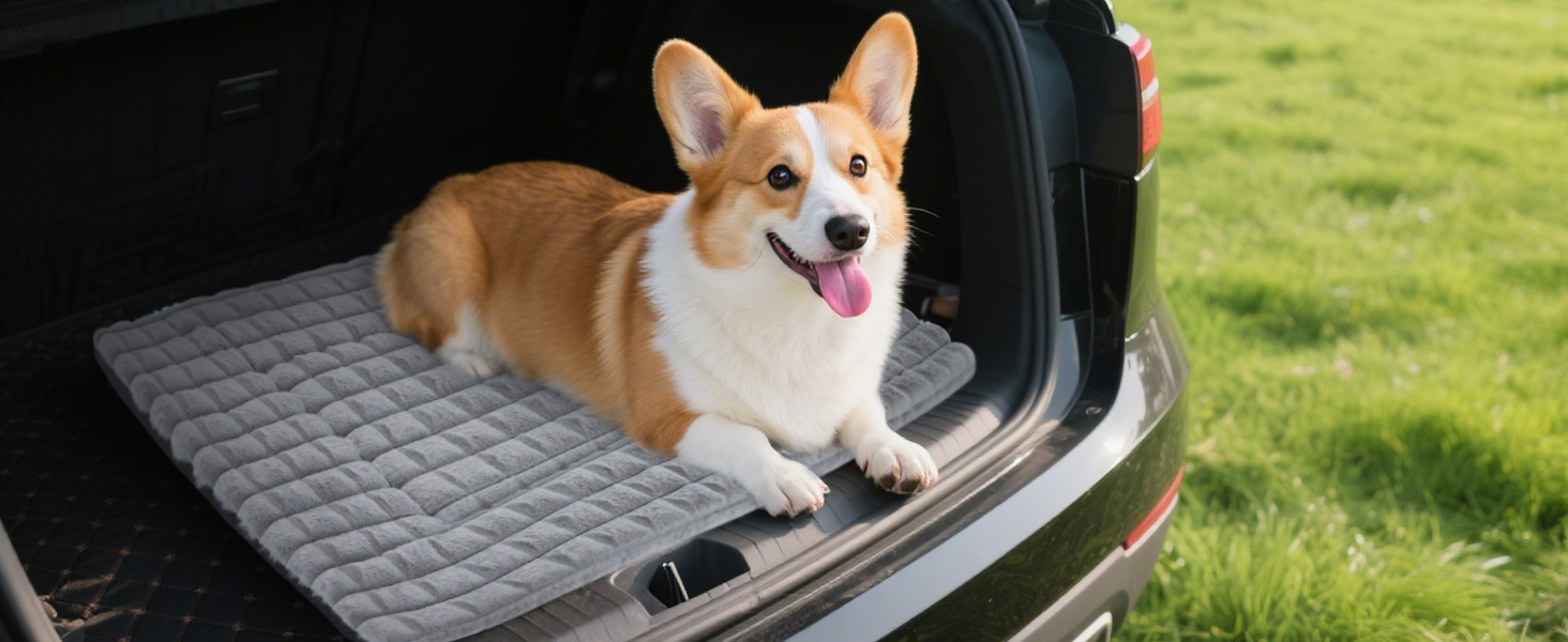 М'яке ортопедичне ліжко для собак BVAGSS, 100x80 см, сірий колір, з неслизьким дном, миється, плюшеве, для маленьких, середніх та великих собак