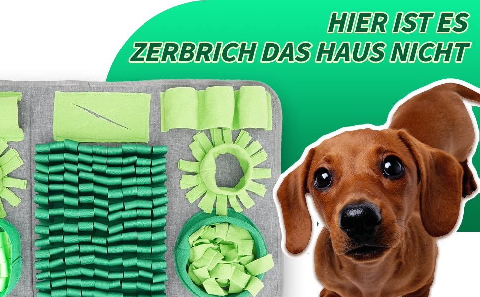 Килимок для собак HDOELGP Schnüffelteppich - інтерактивна іграшка-розвиваючий килимок для собак, зелений (44*66 см)