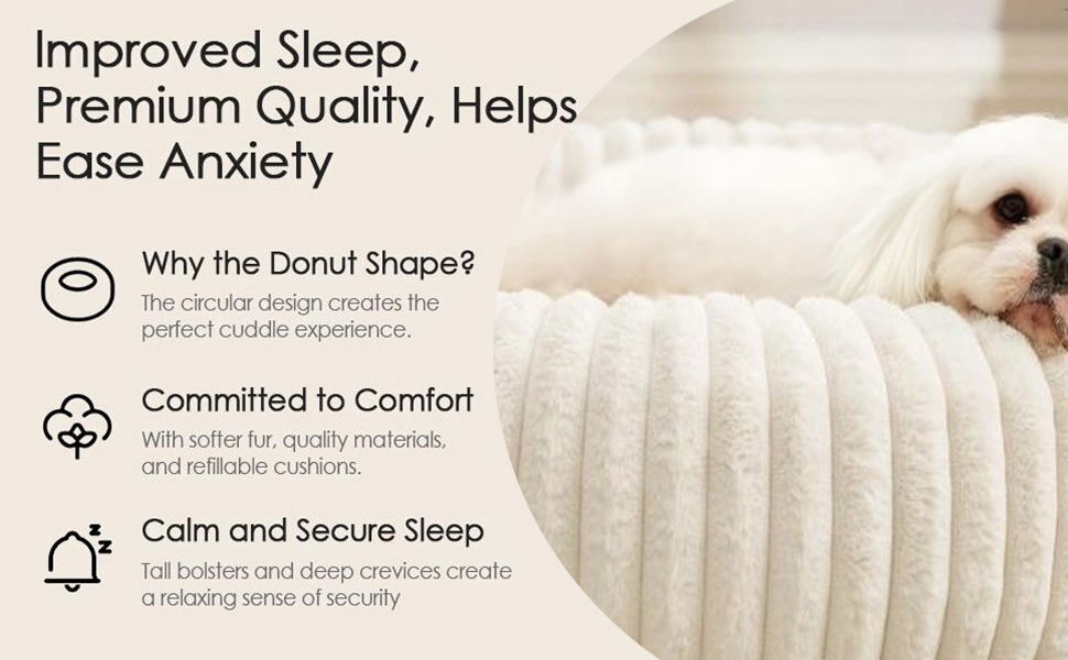 М'яке ліжко для домашніх тварин: круглі лежанки для собак та котів, діаметр 50 см, бежевий колір