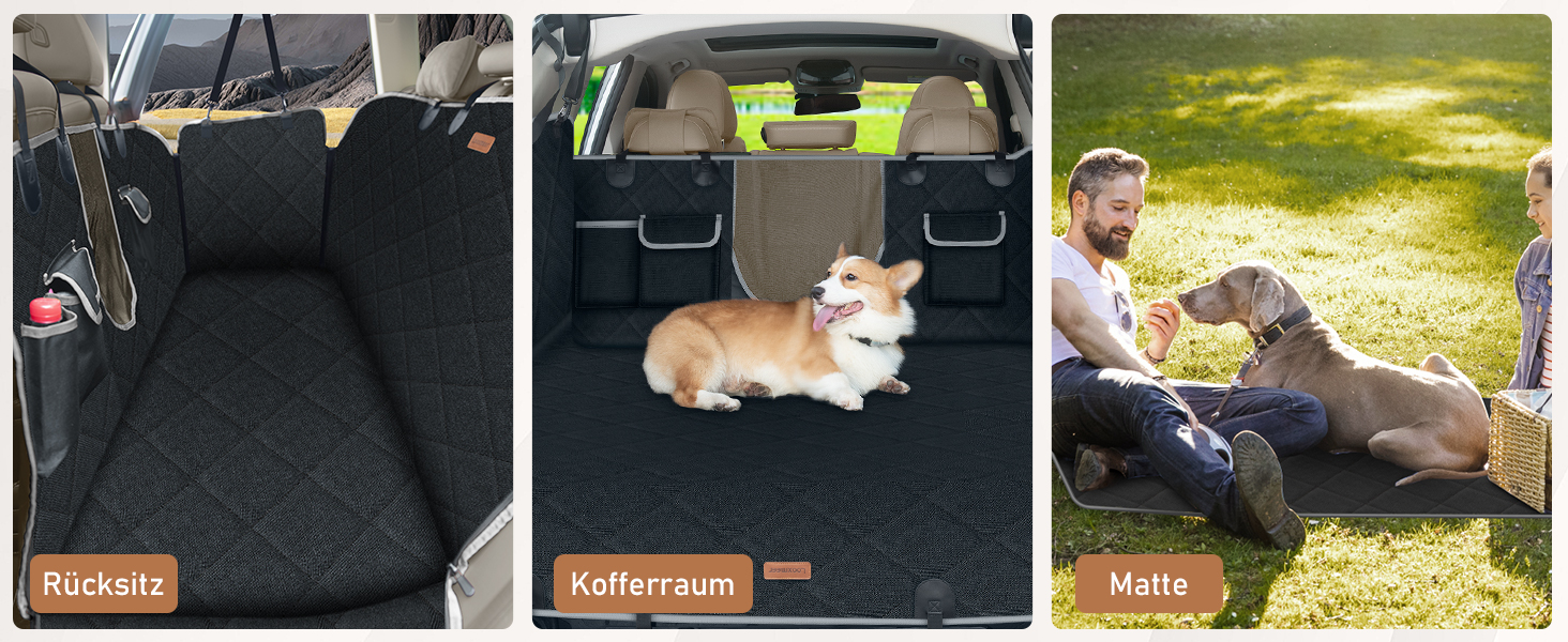 Накладка на сидіння автомобіля Looxmeer для собак, водовідштовхувальна та стійка до подряпин, універсальна, з захистом боків та оглядовим вікном, 137 x 147 см, сіра