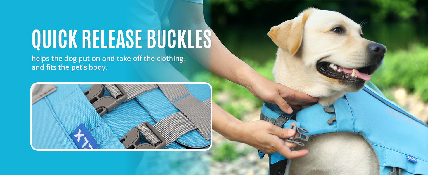 Спасальний жилет для собак ZLX Ripstop Blue L, для малих, середніх та великих собак, регульований, легкий, для плавання та водного відпочинку