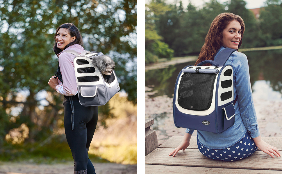 Рюкзак для тварин Galatée: зручний, дихаючий, для подорожей та прогулянок (синій)