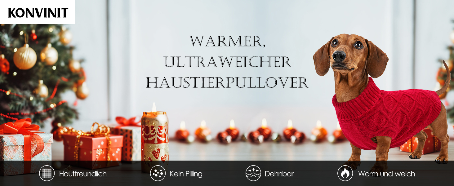 Світер для собак Konvinit, великі породи, зимовий, теплий, блакитний. XS-2XL, для Чихуахуа до Лабрадора, також для Такс. Об'єм грудей L: 53 см