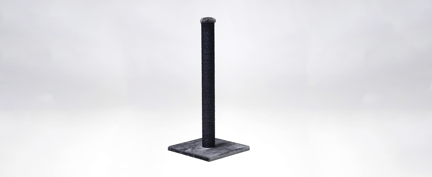 Дряпка для котів Petrebels Maine 90 см, з міцною основою та сизалевим стовпчиком, 40 x 40 x 90 см, чорного кольору