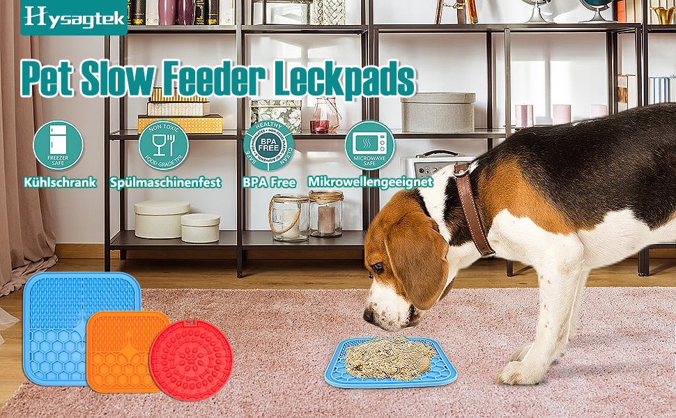 Килимок для ласощів для собак Hysagtek (3 шт.) з лопаткою, для маленьких та середніх порід, сильна фіксація, для купання, грумінгу та дресирування