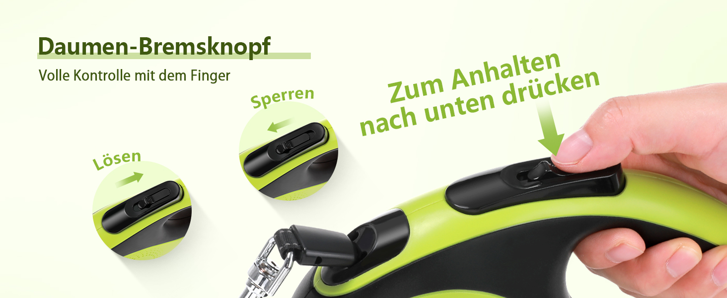 Рулетка для собак Pecute 8м з LED-підсвічуванням, 360° без перекручування, для собак до 50 кг